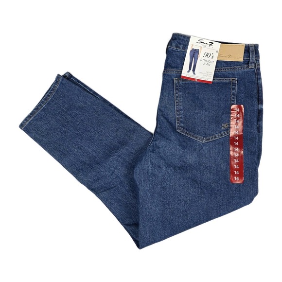 Seven7 Jeans Womens Size 14 90's Straight Jean In Divine Blue Denim Pants New - Picture 3 of 14